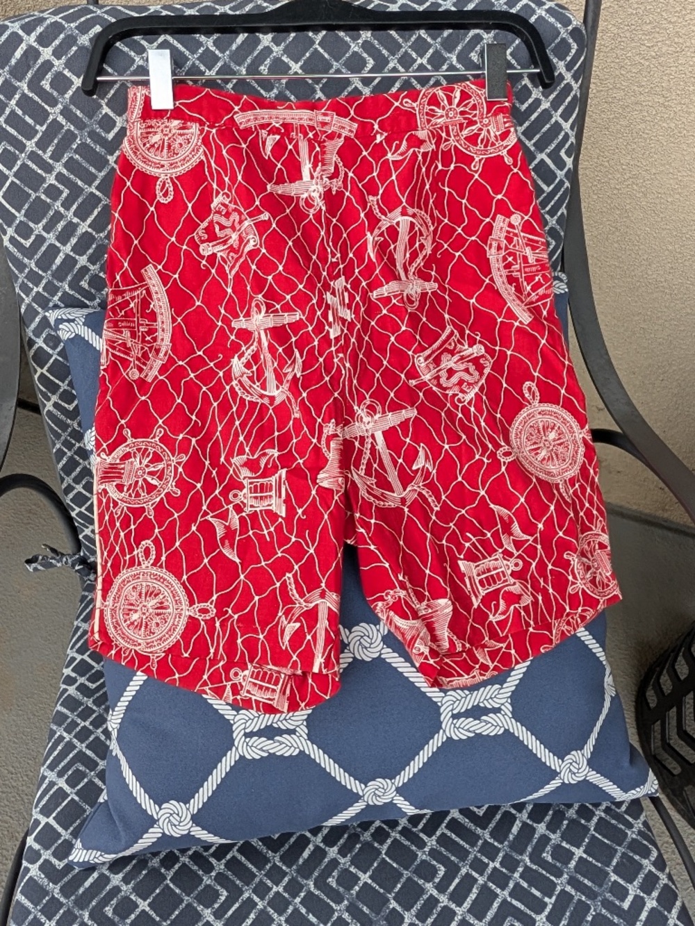 High-Waisted 1950’s Red Nautical Shorts